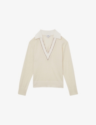 REISS WOMENS REISS NINA COLLARED WOOL CRICKET JUMPER 