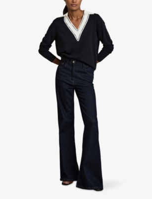 REISS: Nina Collared Wool Cricket Jumper