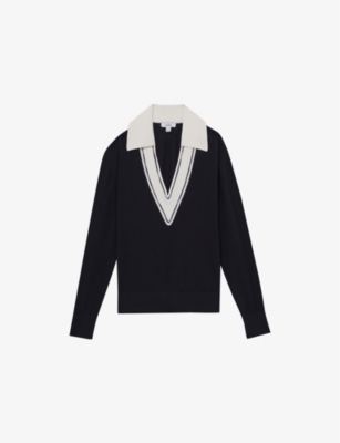 REISS: Nina Collared Wool Cricket Jumper