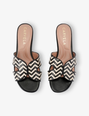 CARVELA WOMENS CARVELA GALA CAPRI RAFFIA MULE SANDALS 