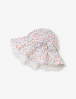 THE LITTLE WHITE COMPANY: Manon Floral-Print Cotton Hat 0-6 Years