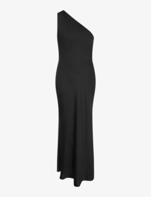 OMNES: Uma One-Shoulder Satin Maxi Dress