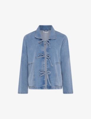 Omnes Womens Copenhagen Tie-up Relaxed-fit Denim Shirt Blue In Blue