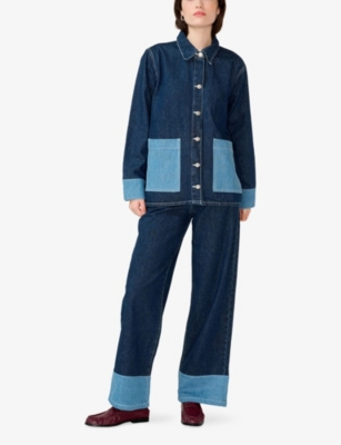 Omnes Womens Magnus Oversized Denim Jacket Blue In Blue