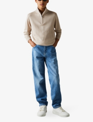 REISS: Funnel-neck half-zip wool sweatshirt 3-13 years
