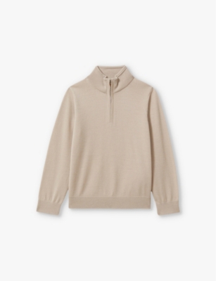 REISS: Funnel-neck half-zip wool sweatshirt 3-13 years