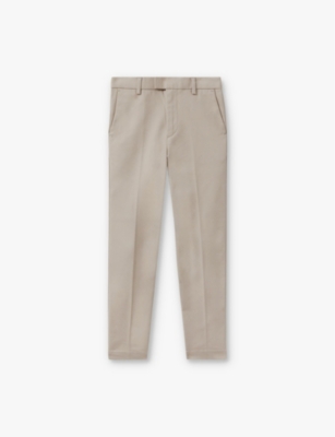 Shop Reiss Stone Eastbury Straight-leg Mid-rise Stretch-cotton Chinos 3-13 Y