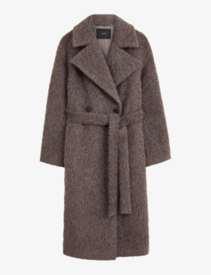 Joseph Alpaca Blanket Chalon Coat In Carob