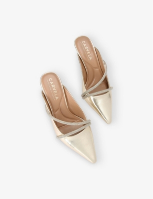 CARVELA: Paparazzi Pointed-Toe Faux-Leather Mules
