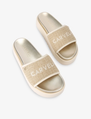 CARVELA: Sorrento Flatform Faux-Leather Slider Sandals