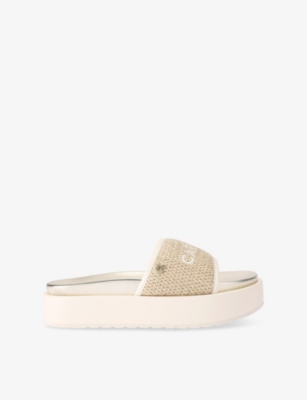 CARVELA: Sorrento Flatform Faux-Leather Slider Sandals