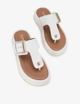 CARVELA COMFORT WOMENS WHITE PAVILION T-BAR LEATHER SANDALS EUR 42/ 9 UK 