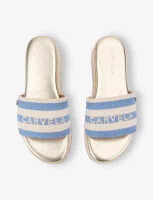CARVELA WOMENS BLUE OTHER PALERMO STRIPED CANVAS MULES EUR 42/ 9 UK 