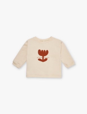 ORGANIC ZOO: Plant Slogan round-neck cotton sweatshirt 3 months-5 years