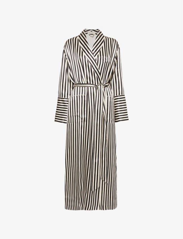 Capability Nika striped-print silk robe