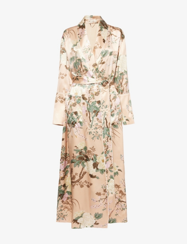 Capability flower-print silk robe