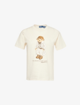 POLO RALPH LAUREN: Embroidered Bear short-sleeve cotton-jersey T-shirt