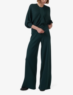 LEEM: High-rise wide-leg knitted trousers