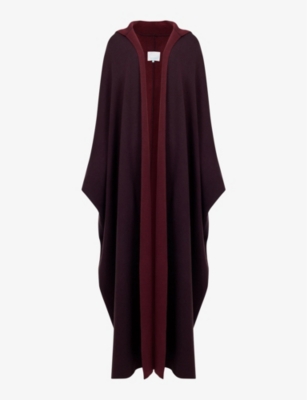 Leem Womens Purple Double-face Sailor-collar Wool-blend Bisht In Purple