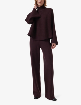 LEEM: High-neck relaxed-fit wool-blend jumper