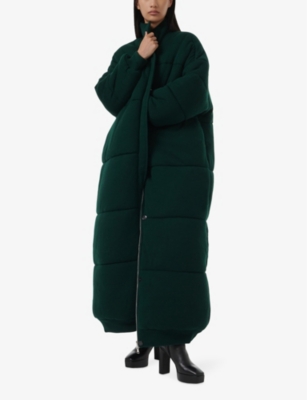 LEEM: High-neck relaxed-fit quilted knitted farwa