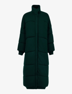 Leem Womens Green High-neck Relaxed-fit Quilted Knitted Farwa In Green