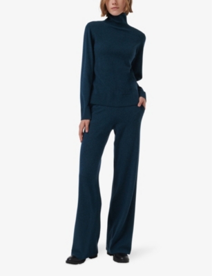 LEEM WOMENS LEEM HIGH-NECK RELAXED-FIT WOVEN JUMPER 