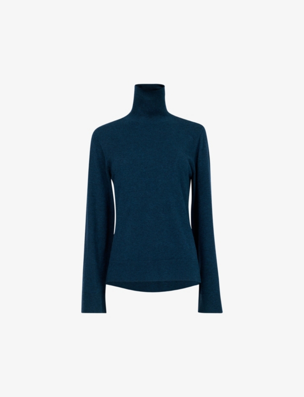 High-neck relaxed-fit woven jumper