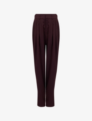 LEEM: Tapered-leg high-rise woven trousers