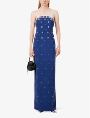 HUISHAN ZHANG: Devon crystal-embellished crepe gown