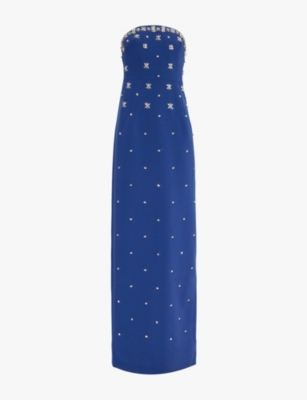 HUISHAN ZHANG: Devon crystal-embellished crepe gown