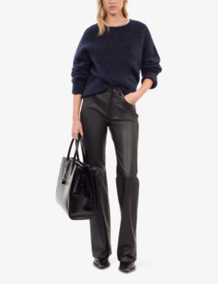 The Kooples Womens  Ming Xl Leather Tote Bag In Black