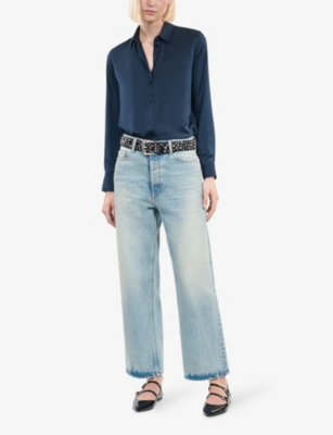 THE KOOPLES: Collar long-sleeve silk-blend shirt
