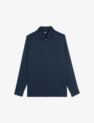 THE KOOPLES: Collar long-sleeve silk-blend shirt