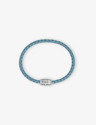 MONTBLANC: Meisterstück 3 Rings Stainless-Steel And Leather Bracelet