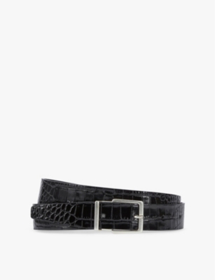 THE KOOPLES Crocodile embossed leather belt Selfridges