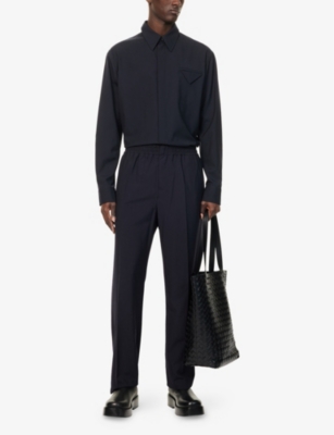 BOTTEGA VENETA: Spread-collar regular-fit wool shirt