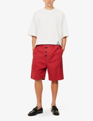 BOTTEGA VENETA: Drawstring-waistband flap-pocket straight-leg relaxed-fit cotton shorts