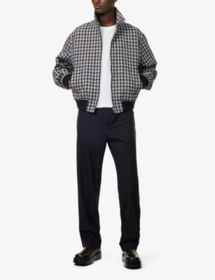 Bottega Veneta Mens Elasticated-waistband Tapered-leg Regular-fit Wool Trousers Midnight Blue In Midnight Blue