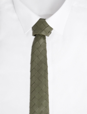 BOTTEGA VENETA: Double-Faced-Weave Leather Tie