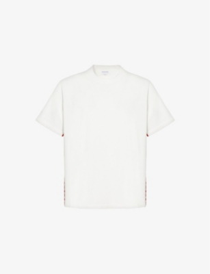 BOTTEGA VENETA: Crewneck contrast-panel cotton-jersey T-shirt