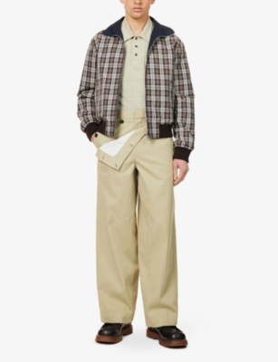 BOTTEGA VENETA: Brand-embroidery short-sleeves relaxed-fit cotton-piqué polo shirt
