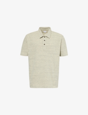 BOTTEGA VENETA: Brand-embroidery short-sleeves relaxed-fit cotton-piqué polo shirt