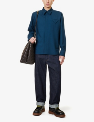 BOTTEGA VENETA: Flap-pocket long-sleeves relaxed-fit wool shirt