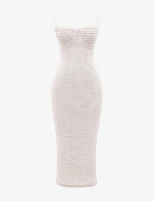 HOUSE OF CB: Elinor frill-lace crochet-knit midi dress