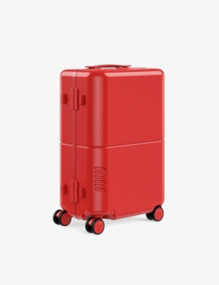 JULY RED GLOSS CARRY ON TRUNK POLYCARBONATE CABIN SUITCASE 54.6CM 