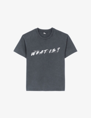 Shop The Kooples Womens  What Is Washed Cotton-jersey T-shirt In Black Washed
