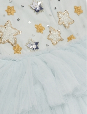 Tutu Du Monde Illusion Blue Starry Delight Sequin And Bead-embellished Tutu Tulle Dress 2-11 Y In Illusion Blue