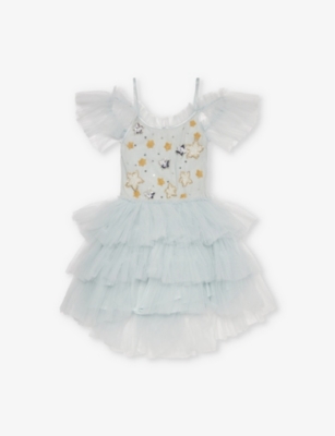 Tutu Du Monde Illusion Blue Starry Delight Sequin And Bead-embellished Tutu Tulle Dress 2-11 Y In Illusion Blue