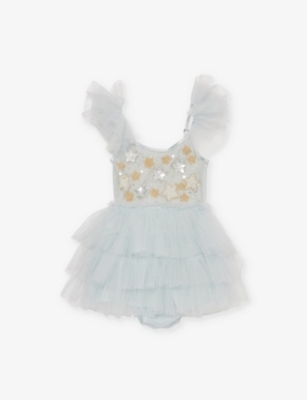 TUTU DU MONDE: Starry sequin and bead-embellished tutu tulle dress 3-24 months